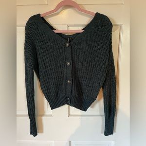 Dark Teal cropped cardigan